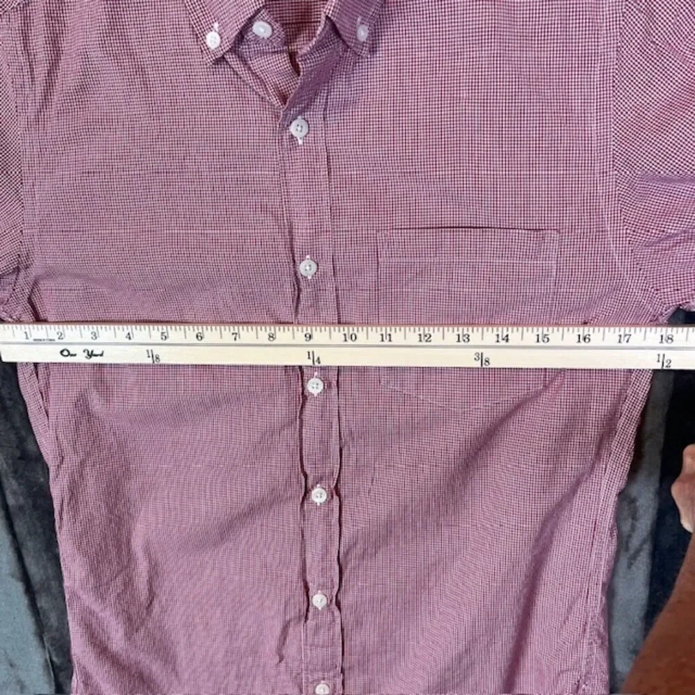 J. Crew Red and White Gingham Check Men's Button‎ Down Shirt Size XS